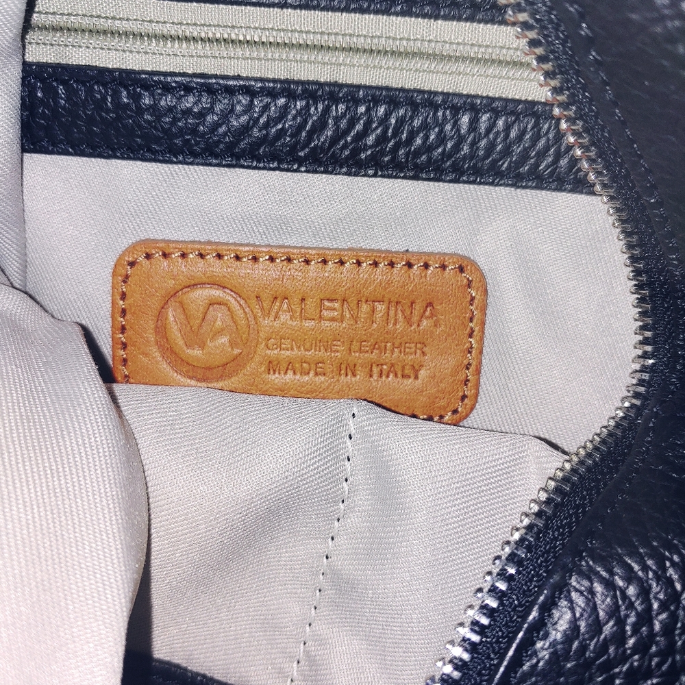 Valentina Italian Black Leather Backpack Handbag - Picture 5 of 11